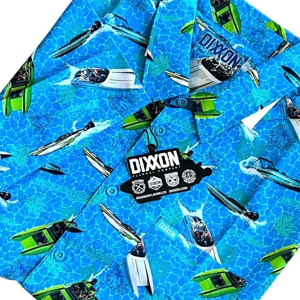 Dixxon Eliminator Boats Shirt NWT Mens 4X Blue Speedboat Print Limited Edition